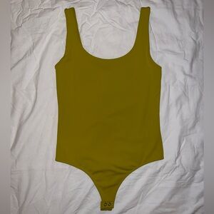 Express Chartreuse Scoop Neck Bodysuit